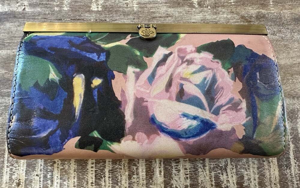PATRICIA NASH Leather Wallet Watercolor Floral